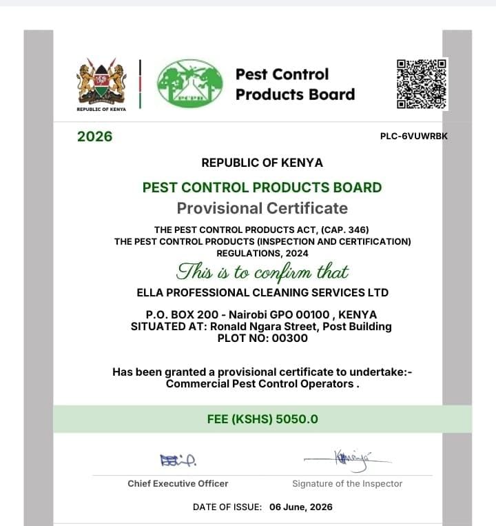 Certified Pest Control Company in Kenya